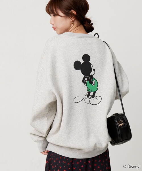 FREAK'S STORE（フリークスストア）の「限定展開　別注/Mickey Mouse/ミッキーマウス/前後 プリン トvintage 加工 スウェット（スウェット・レディース・ベージュ/ブルーグレー/杢グレー/ナチュラル/スミクロ・ﾌﾘ-）」の12枚目の写真