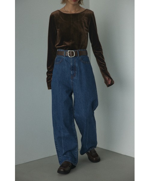 BLACK BY MOUSSY(ブラックバイマウジー)の「loose straight denim(ルーズストレートデニム)(デニムパンツ・レディース・ブルー・23inch/24inch/25inch/26inch)」の2枚目の写真