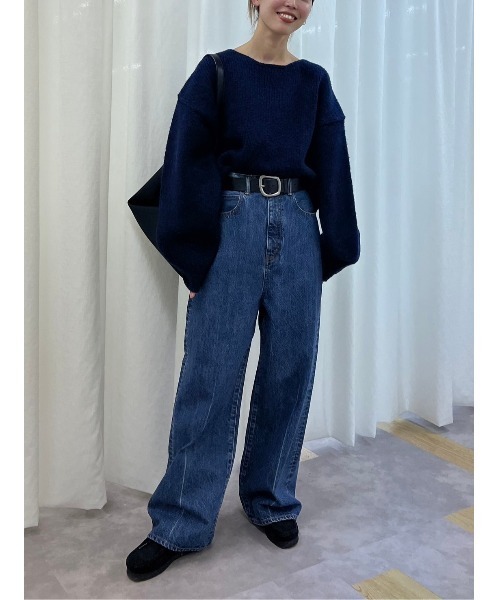 BLACK BY MOUSSY(ブラックバイマウジー)の「loose straight denim(ルーズストレートデニム)(デニムパンツ・レディース・ブルー・23inch/24inch/25inch/26inch)」の9枚目の写真