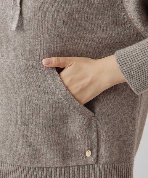 Whim Gazette ウィム ガゼット　カシミヤ混フードニットプルオーバー Whim Gazette(ウィム ガゼット)の【15th Anniversary】カシミヤ混