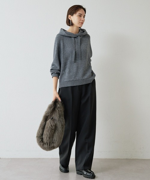 Whim Gazette カシミヤ混フードニットプルオーバー