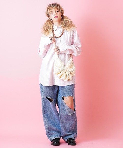 an meets zakka ビッグリボンニットショルダーバッグ / レディース