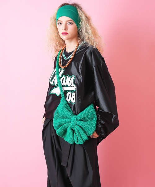 an meets zakka ビッグリボンニットショルダーバッグ / レディース