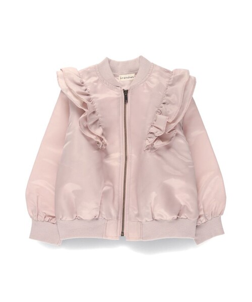 BRANSHES(ブランシェス)の「フリルMA-1ブルゾン(MA-1・キッズ・ピンク/カーキオリーブ・150/100/140/90/110/120/130)」の6枚目の写真