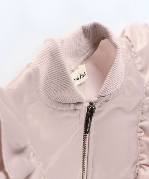 BRANSHES(ブランシェス)の「フリルMA-1ブルゾン(MA-1・キッズ・ピンク/カーキオリーブ・150/100/140/90/110/120/130)」の12枚目の写真