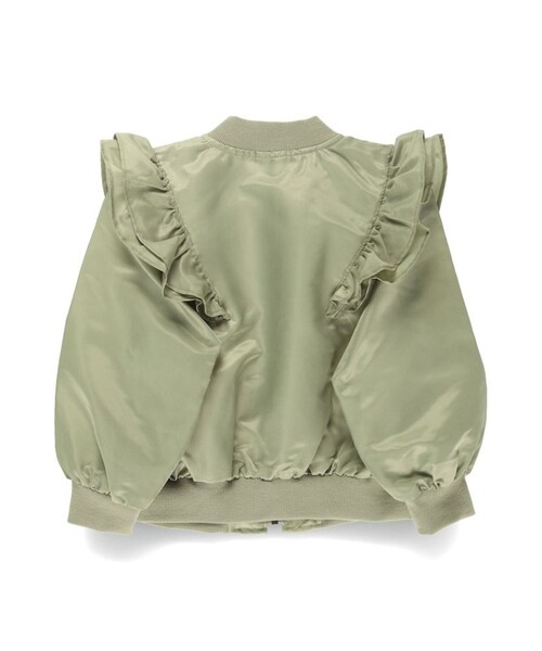BRANSHES(ブランシェス)の「フリルMA-1ブルゾン(MA-1・キッズ・ピンク/カーキオリーブ・150/100/140/90/110/120/130)」の10枚目の写真