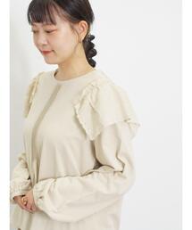 Samansa Mos2 | 肩ハンカチ刺繍レースカットソー(Tシャツ/カットソー)