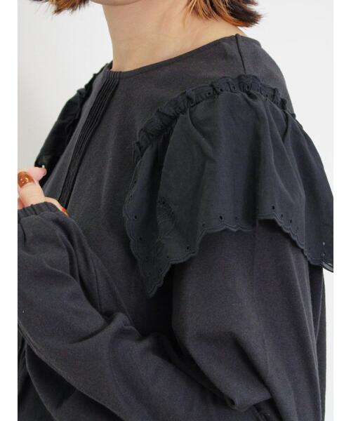 Samansa Mos2(サマンサ モスモス)の「肩ハンカチ刺繍レースカットソー(Tシャツ/カットソー・レディース・グリーン/ブラック/キナリ・F)」の8枚目の写真