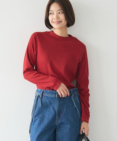 CRAFT STANDARD BOUTIQUE（クラフトスタンダードブティック）の「スパンフライスハイネックTEE（Tシャツ/カットソー・レディース・ブラック/その他7/オフホワイト/レッド系その他4・FREE）」の6枚目の写真