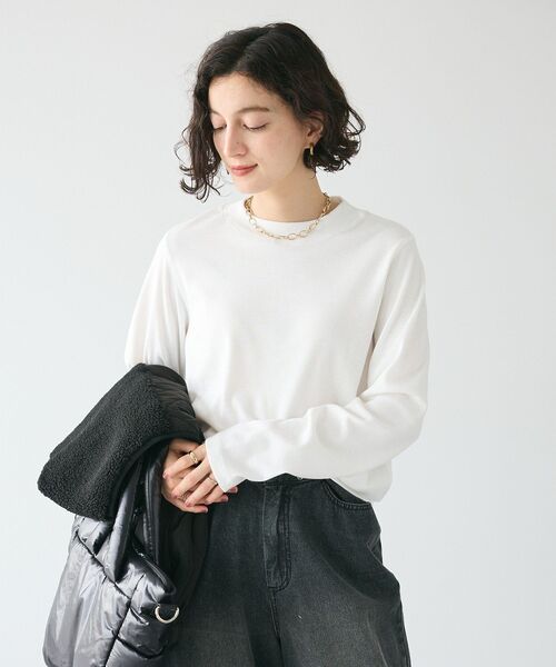CRAFT STANDARD BOUTIQUE（クラフトスタンダードブティック）の「スパンフライスハイネックTEE（Tシャツ/カットソー・レディース・ブラック/その他7/オフホワイト/レッド系その他4・FREE）」の21枚目の写真