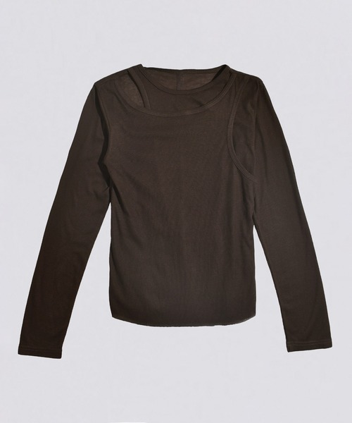 kiehtova（キエトヴァ）の「【kiehtova】LAYERED SHEER TOPS KTWR7 ※（Tシャツ/カットソー・レディース・ブラック/グレー/ホワイト/グリーン/ブラウン・FREE）」の2枚目の写真