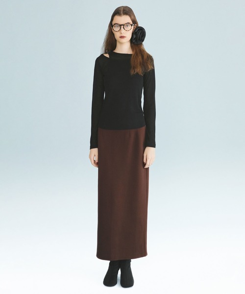 kiehtova（キエトヴァ）の「【kiehtova】LAYERED SHEER TOPS KTWR7 ※（Tシャツ/カットソー・レディース・ブラック/グレー/ホワイト/グリーン/ブラウン・FREE）」の6枚目の写真