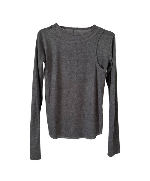 kiehtova（キエトヴァ）の「【kiehtova】LAYERED SHEER TOPS KTWR7 ※（Tシャツ/カットソー・レディース・ブラック/グレー/ホワイト/グリーン/ブラウン・FREE）」の9枚目の写真