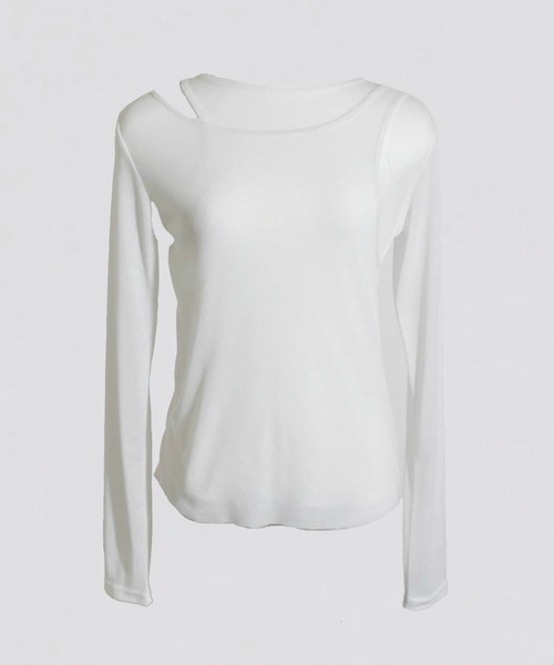 kiehtova（キエトヴァ）の「【kiehtova】LAYERED SHEER TOPS KTWR7 ※（Tシャツ/カットソー・レディース・ブラック/グレー/ホワイト/グリーン/ブラウン・FREE）」の14枚目の写真