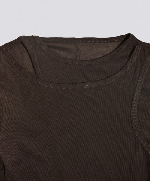 kiehtova（キエトヴァ）の「【kiehtova】LAYERED SHEER TOPS KTWR7 ※（Tシャツ/カットソー・レディース・ブラック/グレー/ホワイト/グリーン/ブラウン・FREE）」の17枚目の写真