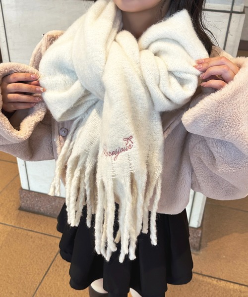 セール】アソート刺繍入りマフラー【ZOZOTOWN限定アイテム】（マフラー