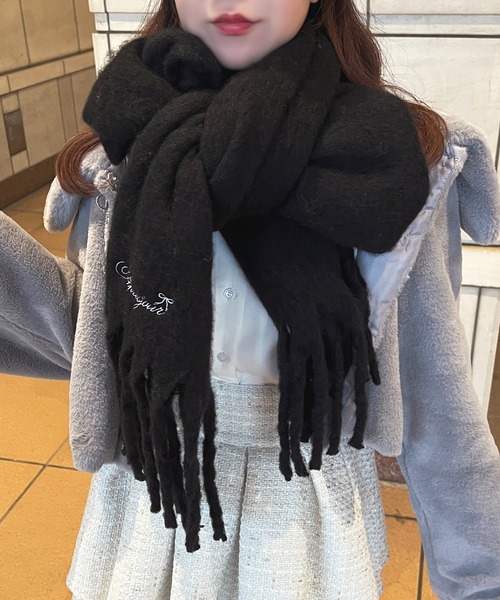 apres jour（アプレジュール）の「アソート刺繍入りマフラー【ZOZOTOWN限定アイテム】（マフラー・レディース・ライトブルー/ブラック/オフホワイト/ピンク系その他/ブラウン系その他・FREE）」の10枚目の写真