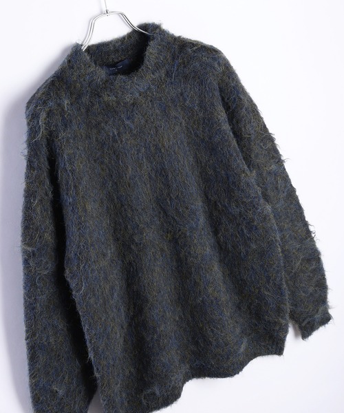 WESTSEA（ウエストシー）の「カラーメランジ プルオーバー シャギーニット（ニット/セーター・メンズ・ダークブラウン/ネイビー/ワイン/ブラック・M/L）」の2枚目の写真