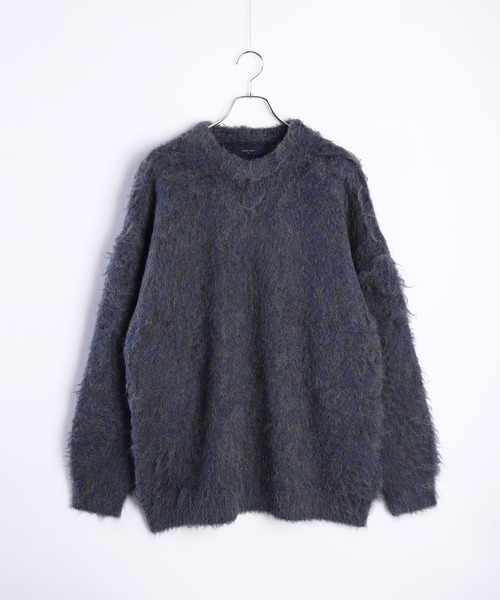 WESTSEA（ウエストシー）の「カラーメランジ プルオーバー シャギーニット（ニット/セーター・メンズ・ダークブラウン/ネイビー/ワイン/ブラック・M/L）」の5枚目の写真