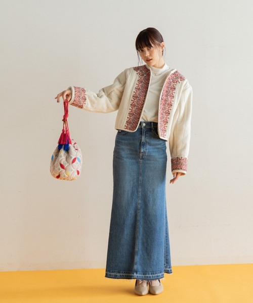 AMERICAN RAG CIE（アメリカンラグシー）の「LEIN キルト巾着バッグ（ショルダーバッグ・レディース・ブラウン/サーモンピンク・FREE）」の5枚目の写真