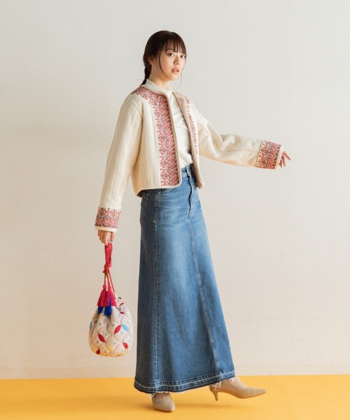 AMERICAN RAG CIE（アメリカンラグシー）の「LEIN キルト巾着バッグ（ショルダーバッグ・レディース・ブラウン/サーモンピンク・FREE）」の7枚目の写真