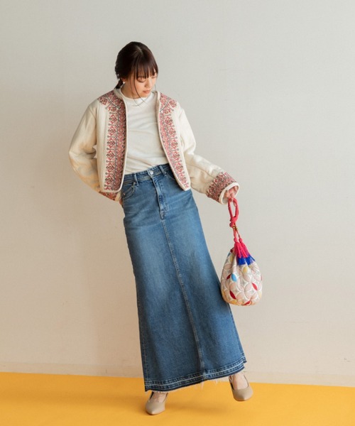 AMERICAN RAG CIE（アメリカンラグシー）の「LEIN キルト巾着バッグ（ショルダーバッグ・レディース・ブラウン/サーモンピンク・FREE）」の8枚目の写真