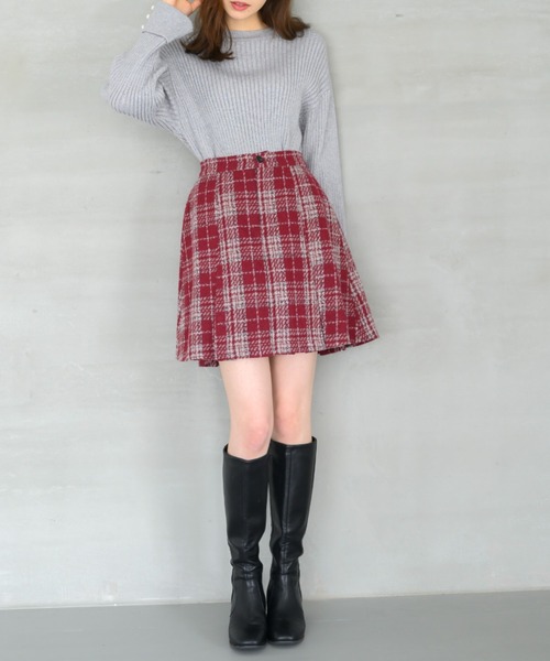 ミニ丈スカート セール】□2024秋冬新作□ボックスタックミニスカート/MM447209