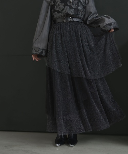 【セール】ラメチュールティアードスカート(HARE)（スカート）｜HARE（ハレ） 11,000円