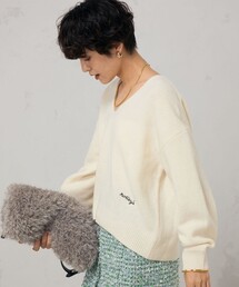 NOLLEY’S | ロゴ刺繍入りVネックプルオーバーニット(ニット/セーター)