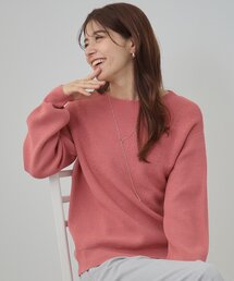 DRESKIP | 【洗える/毛玉レス】首元すっきり 片畦編みニット(ニット/セーター)