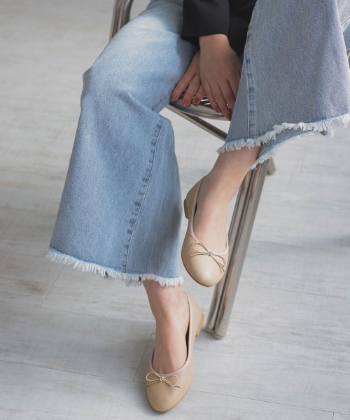 DONOBAN(ドノバン)の「ラウンドトゥバレエシューズ(バレエシューズ・レディース・ライトグレー/ブラック/アイボリー/ベージュ・M)」の10枚目の写真