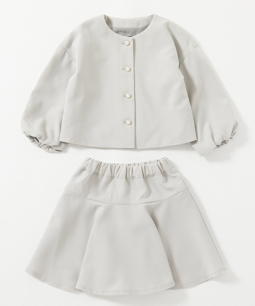 devirock（デビロック）の「フォーマル ガールズノーカラー 無地セットアップ（スーツセット・キッズ・ライトグレー/ブラック/ブルー/ライラック/ベージュ・100cm/110cm/120cm/130cm/140cm）」の7枚目の写真