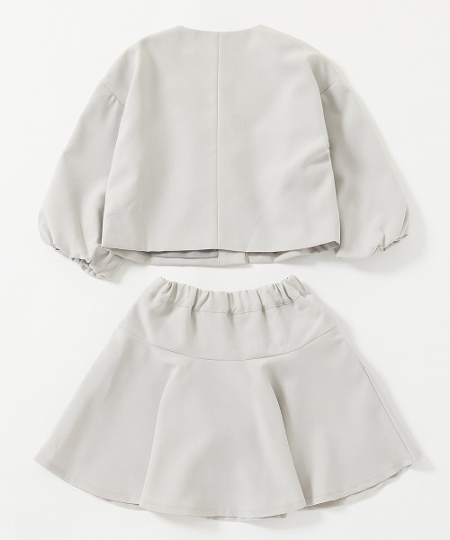 devirock（デビロック）の「フォーマル ガールズノーカラー 無地セットアップ（スーツセット・キッズ・ライトグレー/ブラック/ブルー/ライラック/ベージュ・100cm/110cm/120cm/130cm/140cm）」の8枚目の写真