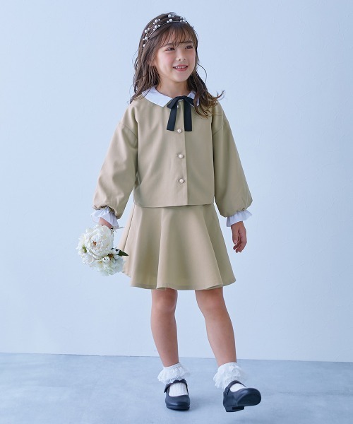 devirock（デビロック）の「フォーマル ガールズノーカラー 無地セットアップ（スーツセット・キッズ・ライトグレー/ブラック/ブルー/ライラック/ベージュ・100cm/110cm/120cm/130cm/140cm）」の16枚目の写真