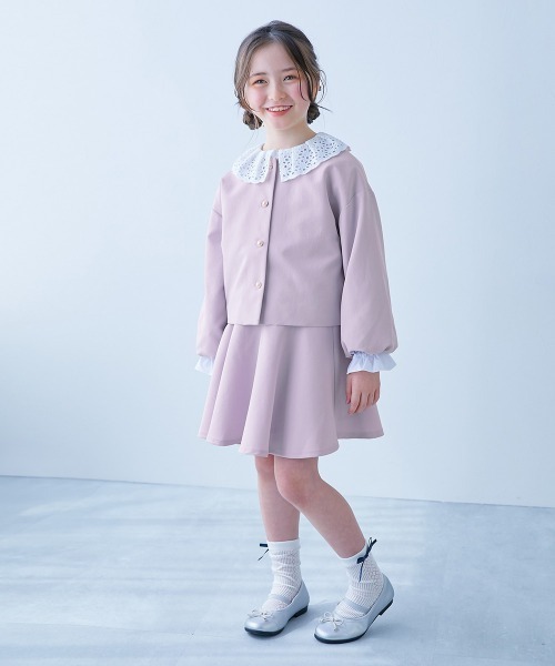 devirock（デビロック）の「フォーマル ガールズノーカラー 無地セットアップ（スーツセット・キッズ・ライトグレー/ブラック/ブルー/ライラック/ベージュ・100cm/110cm/120cm/130cm/140cm）」の17枚目の写真