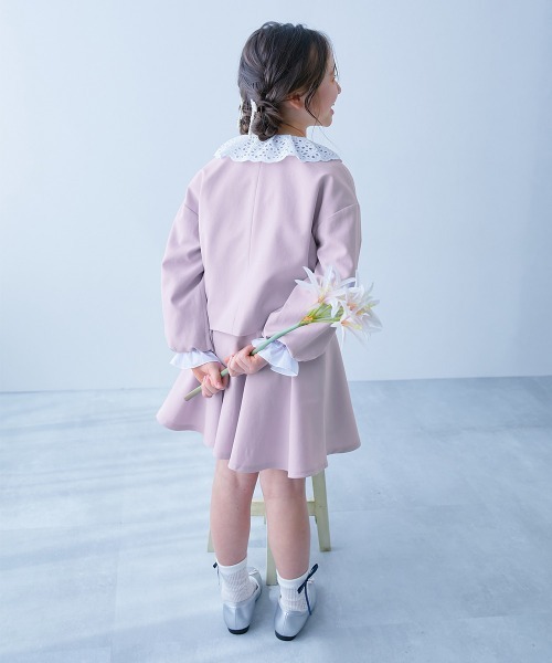 devirock（デビロック）の「フォーマル ガールズノーカラー 無地セットアップ（スーツセット・キッズ・ライトグレー/ブラック/ブルー/ライラック/ベージュ・100cm/110cm/120cm/130cm/140cm）」の18枚目の写真