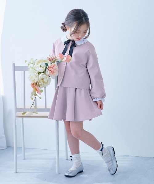 devirock（デビロック）の「フォーマル ガールズノーカラー 無地セットアップ（スーツセット・キッズ・ライトグレー/ブラック/ブルー/ライラック/ベージュ・100cm/110cm/120cm/130cm/140cm）」の19枚目の写真