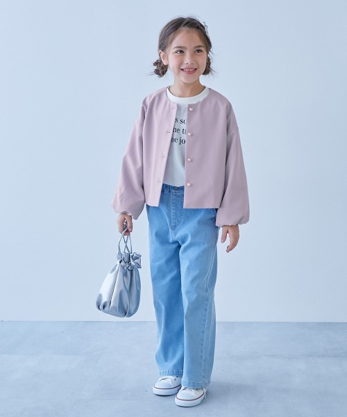 devirock（デビロック）の「フォーマル ガールズノーカラー 無地セットアップ（スーツセット・キッズ・ライトグレー/ブラック/ブルー/ライラック/ベージュ・100cm/110cm/120cm/130cm/140cm）」の20枚目の写真