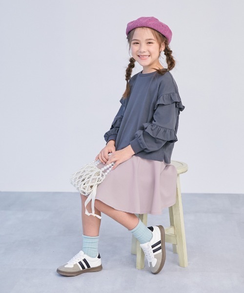 devirock（デビロック）の「フォーマル ガールズノーカラー 無地セットアップ（スーツセット・キッズ・ライトグレー/ブラック/ブルー/ライラック/ベージュ・100cm/110cm/120cm/130cm/140cm）」の21枚目の写真