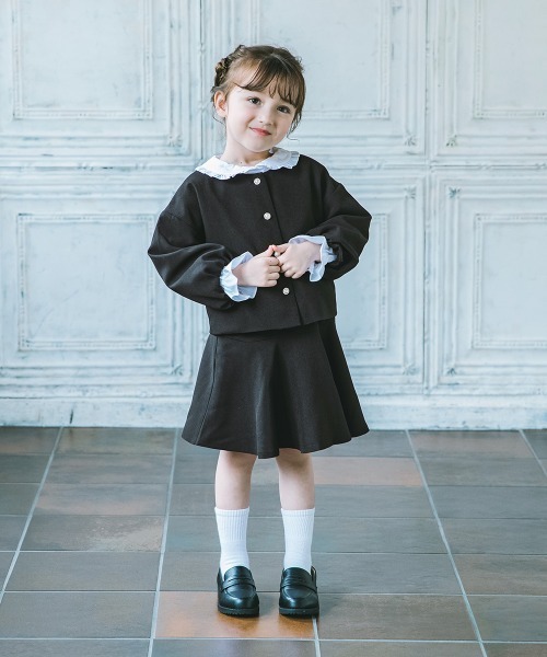 devirock（デビロック）の「フォーマル ガールズノーカラー 無地セットアップ（スーツセット・キッズ・ライトグレー/ブラック/ブルー/ライラック/ベージュ・100cm/110cm/120cm/130cm/140cm）」の22枚目の写真