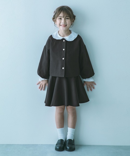 devirock（デビロック）の「フォーマル ガールズノーカラー 無地セットアップ（スーツセット・キッズ・ライトグレー/ブラック/ブルー/ライラック/ベージュ・100cm/110cm/120cm/130cm/140cm）」の15枚目の写真