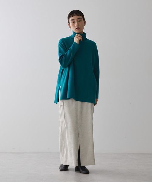 AMERICAN HOLIC（アメリカンホリック）の「バイパチタートルネックニットロングプルオーバー（チュニック・レディース・杢グレー/オレンジ/ターコイズブルー/ブラック・L/M）」の8枚目の写真