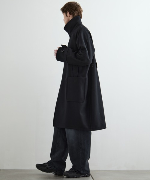 3WAY〉Super140s メルトンラップオーバーサイズスタンドチェスター