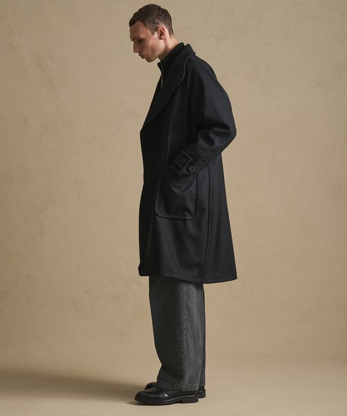 3WAY〉Super140s マルチウェイ メルトンラップスタンド オーバーサイズ