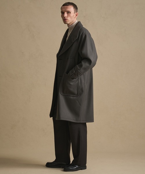 3WAY〉Super140s マルチウェイ メルトンラップスタンド オーバーサイズ