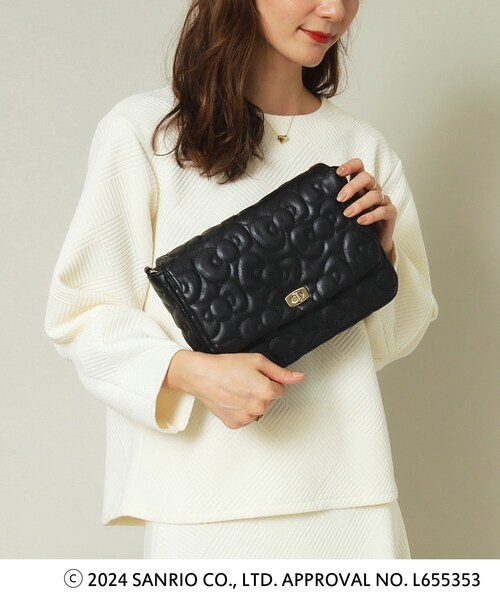 ITS'DEMO（イッツデモ）の「◆【ハローキティコラボ】リボンキルトスクエアミニショルダー（ショルダーバッグ・レディース・ブラック/オフホワイト/ワインレッド・00）」の7枚目の写真