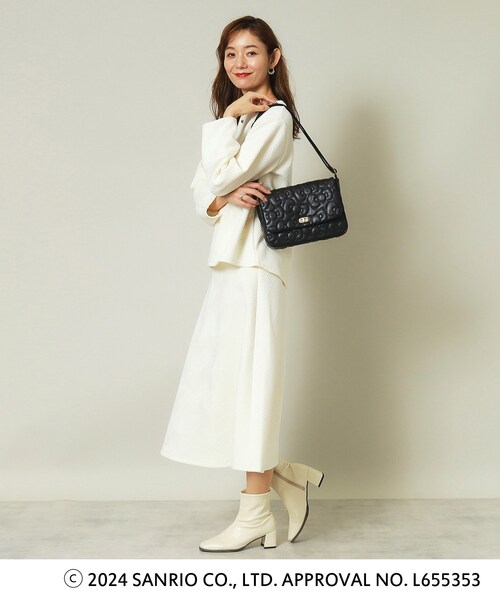 ITS'DEMO（イッツデモ）の「◆【ハローキティコラボ】リボンキルトスクエアミニショルダー（ショルダーバッグ・レディース・ブラック/オフホワイト/ワインレッド・00）」の8枚目の写真