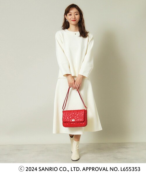 ITS'DEMO（イッツデモ）の「◆【ハローキティコラボ】リボンキルトスクエアミニショルダー（ショルダーバッグ・レディース・ブラック/オフホワイト/ワインレッド・00）」の10枚目の写真