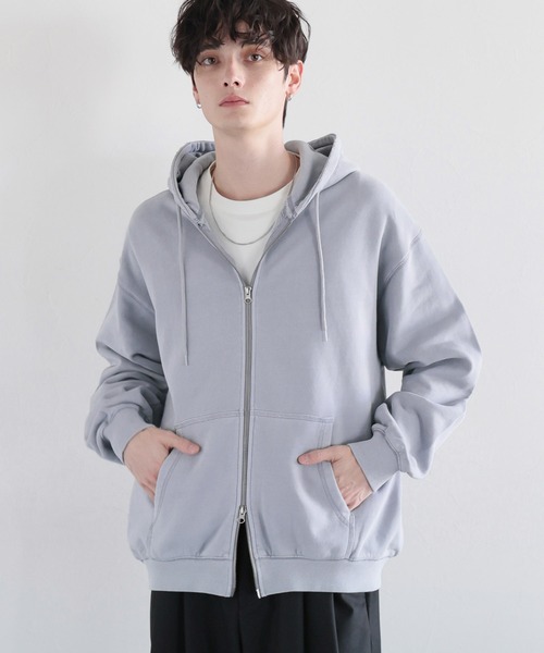 SIGNAL SPORTS（シグナルスポーツ）の「【SIGNAL SPORTS】ワンポイント刺繍/ピグメントダメージ/ダブルジップパーカー（パーカー・メンズ・その他19/グレー系その他・LARGE/MEDIUM）」の6枚目の写真