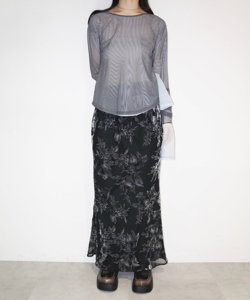 reversible layered tulle tops / リバーシブルレイヤードシアー